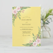 Invitation Mariage Feuille de Rose Butter (Debout devant)