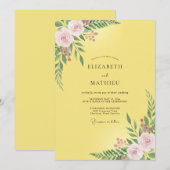 Invitation Mariage Feuille de Rose Butter (Devant / Derrière)