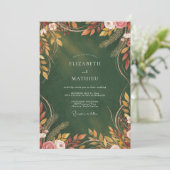Invitation Mariage feuille de rouille ambre (Debout devant)
