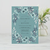 Invitation Mariage Feuille de Slate Cadet (Debout devant)