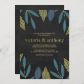 Invitation Mariage feuille de tableau noir (Devant / Derrière)