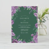 Invitation Mariage Feuille de Violette de Forêt (Debout devant)