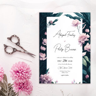 Invitation Mariage Feuille d'Emerald Pretty Pink