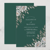 Invitation Mariage Feuille d'Épinette Profonde (Devant / Derrière)