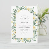 Invitation Mariage Feuille d'Olive Jaune Pressée (Debout devant)