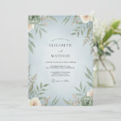 Invitation Mariage Feuille d'Olivier Azur (Debout devant)