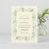 Invitation Mariage Feuille d'Olivier Beurre (Debout devant)