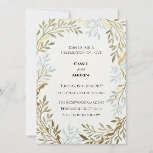 Invitation Mariage Feuille d'Olivier Sage