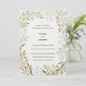 Invitation Mariage Feuille d'Olivier Sage (Debout devant)