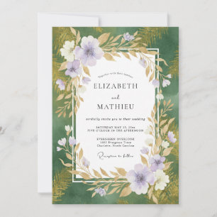 Invitation Mariage feuille d'orchidée émeraude