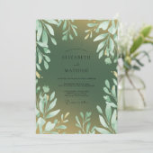 Invitation Mariage Feuille Dorée de Mousse (Debout devant)