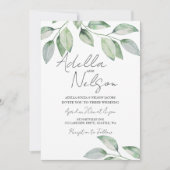 Invitation Mariage Feuille doux (Devant)