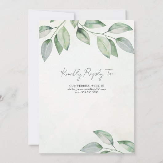 Invitation Mariage Feuille doux (Dos)