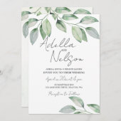 Invitation Mariage Feuille doux (Devant / Derrière)