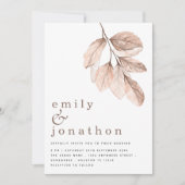 Invitation Mariage Feuille élégant moderne (Devant)