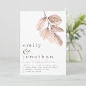 Invitation Mariage Feuille élégant moderne (Debout devant)