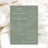 Invitation Mariage Feuille en cascade