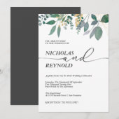 Invitation Mariage Feuille Enchanté Romance Eucalyptus (Devant / Derrière)