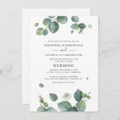Invitation Mariage Feuille Eucalyptus Botanique (Devant / Derrière)