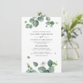 Invitation Mariage Feuille Eucalyptus Botanique (Debout devant)