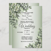 Invitation Mariage Feuille Eucalyptus Rustique Floral (Devant / Derrière)