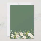 Invitation Mariage Feuille Floral Rose Blanc vert (Dos)