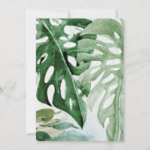 Invitation Mariage Feuille Géométrique Gold Tropical Green Pa (Dos)