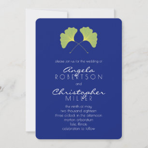 Invitation Mariage Feuille Ginkgo Spring Green