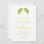 Invitation Mariage Feuille Ginkgo Spring Green 2 (Devant)