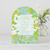 Invitation Mariage Feuille Gold et Green Ginkgo Tree (Debout devant)