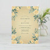 Invitation Mariage feuille jaune beurre (Debout devant)
