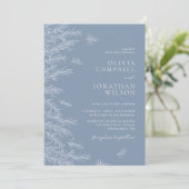 Invitation Mariage Feuille minimaliste Dusty (Debout devant)