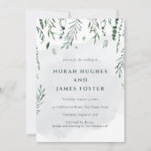 Invitation Mariage Feuille minimaliste simple d'aquarelle (Devant)