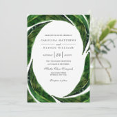 Invitation Mariage Feuille moderne Bold Tropical | Sombre (Debout devant)
