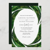 Invitation Mariage Feuille moderne Bold Tropical | Sombre (Devant / Derrière)
