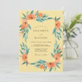 Invitation Mariage Feuille Orange Moutarde (Debout devant)