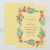 Invitation Mariage Feuille Orange Moutarde (Devant / Derrière)