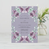 Invitation Mariage Feuille Peinte d'Améthyste (Debout devant)