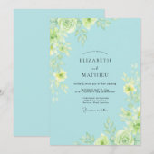 Invitation Mariage Feuille Peinte de Ciel (Devant / Derrière)