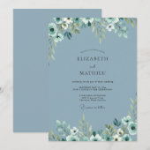 Invitation Mariage Feuille Peinte en Acier (Devant / Derrière)