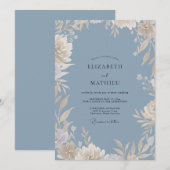 Invitation Mariage Feuille Peinte en Acier (Devant / Derrière)