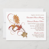 Invitation Mariage Feuille Russe en chute (Devant)