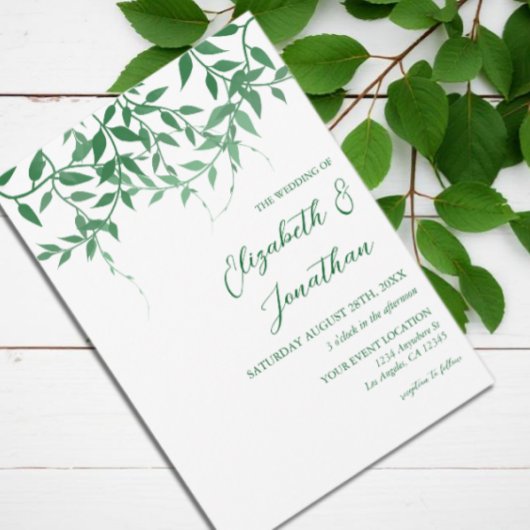 Invitation Mariage Feuille rustique