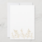 Invitation Mariage Feuille simple Burange et or (Dos)