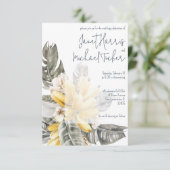 Invitation Mariage Feuille Tropical Green and Yellow Banana (Debout devant)