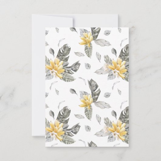 Invitation Mariage Feuille Tropical Green and Yellow Banana (Dos)