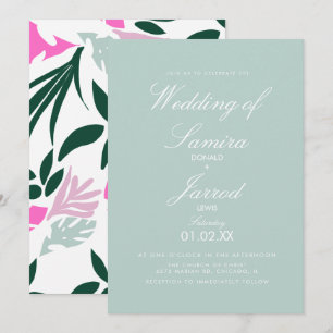 Invitation Mariage feuille tropicale de Monstera printemps ét