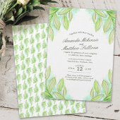 Invitation Mariage feuille vert de printemps frais
