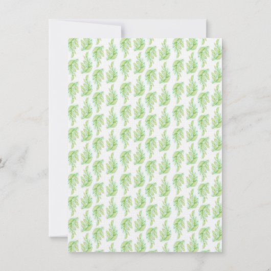 Invitation Mariage feuille vert de printemps frais (Dos)