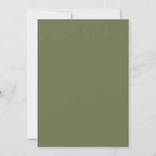 Invitation Mariage feuille  vert forêt (Dos)